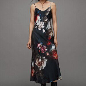 All Saints Bryony Rosalie Floral Midi Slip Dress
